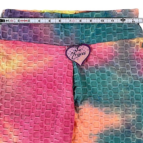 Zrucci size large pastel tie dye honeycomb tiktok booty lift leggings NWT - Picture 12 of 16